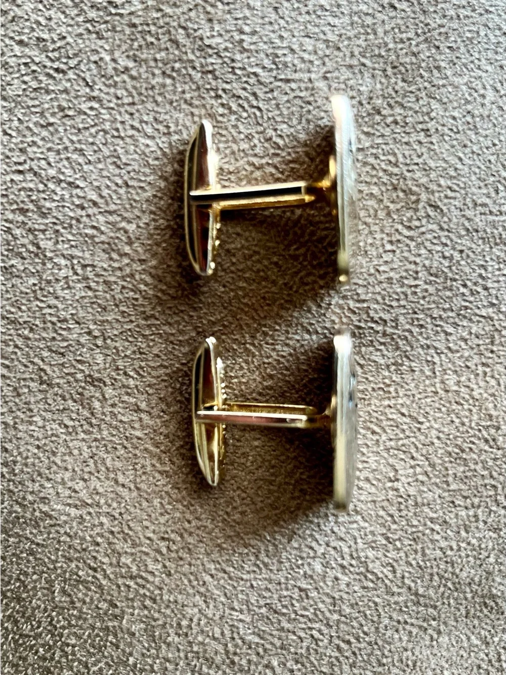 Vintage cuff links. Gold tone with texture and pattern. Great condition.